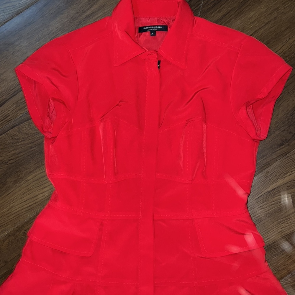 Nanette Lepore Bright Red Midi Dress - Picture 3 of 3